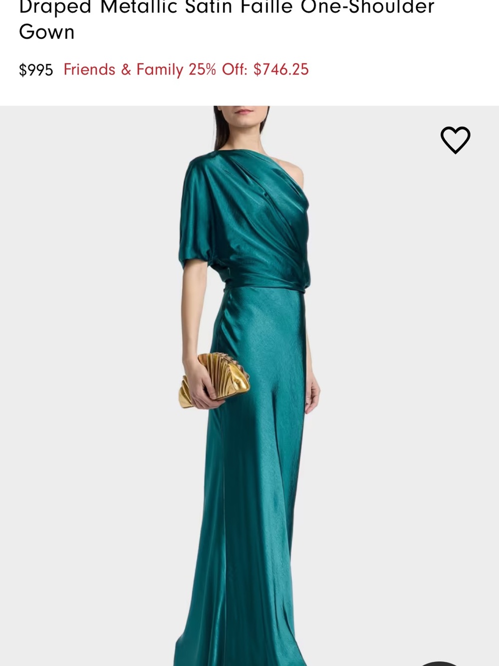 Amsale Elegant Emerald Green One-Shoulder Evening Gown - Picture 6 of 11